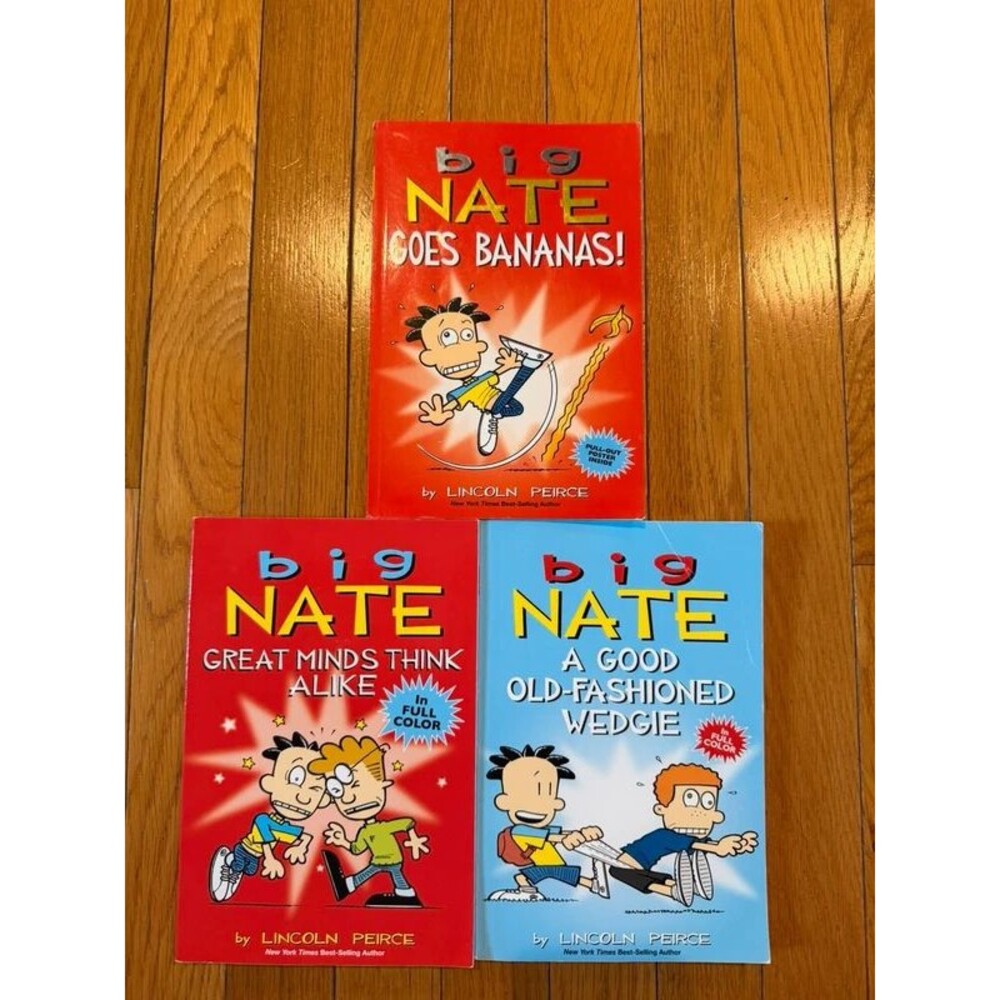3 Big Nate Picture Story Books Children’s Goes Bananas Great Minds Think Alike